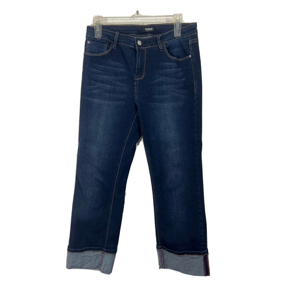Kensie Womens Jeans Tomboy Straight Capri Cuffed Jeans Size 29